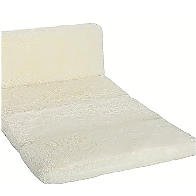 Bean Bag Floor Sofa Bed, Contemporary Plush Wide Folding Floor Mattress, Foam Filling Wall Couch Sleeper, Cream White
