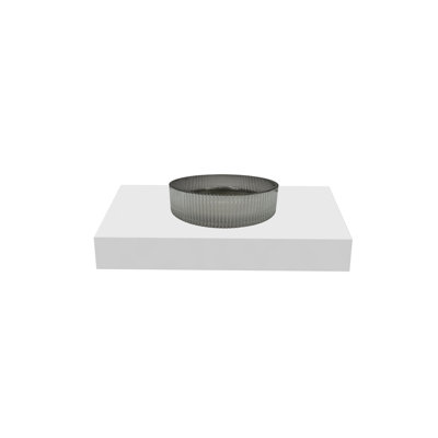 Lavabos vasques en cristal 14 po avec base blanche Cowrie