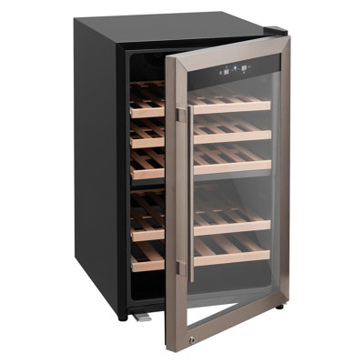 Réfrigérateur à vin pour 52 bouteilles, réfrigérateur à vin autoportant, refroidisseur à deux zones, mini cellier à température réglable de 41 65 à 65 ℉, porte en verre, pour bar de bureau à domicile, champagne blanc rouge ou vins mousseux