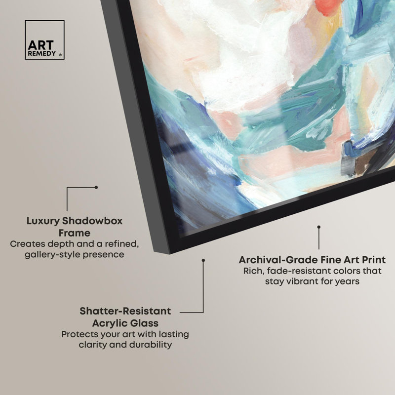 «Modern Beach Shadowbox Print» par Art Remedy, Noir, H 16 po x l 11 po