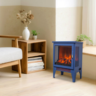 18 - Inch Freestanding Electric Fireplace Heater Featuring 3D Flame Effect, Classic Blue Appearance, High Level Protection, 1400W/700W Heat Production, 5000 'S, 50000 Hours Of Led Lighting, Tri Sided