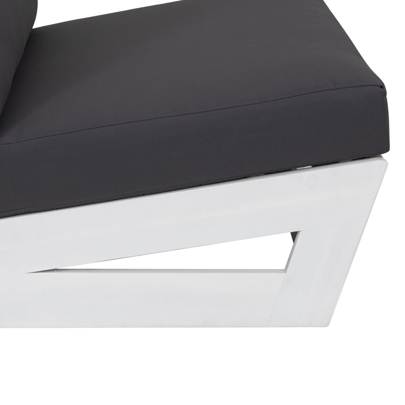 Silbury Outdoor White White Chair, Gray Cushion/White Frame