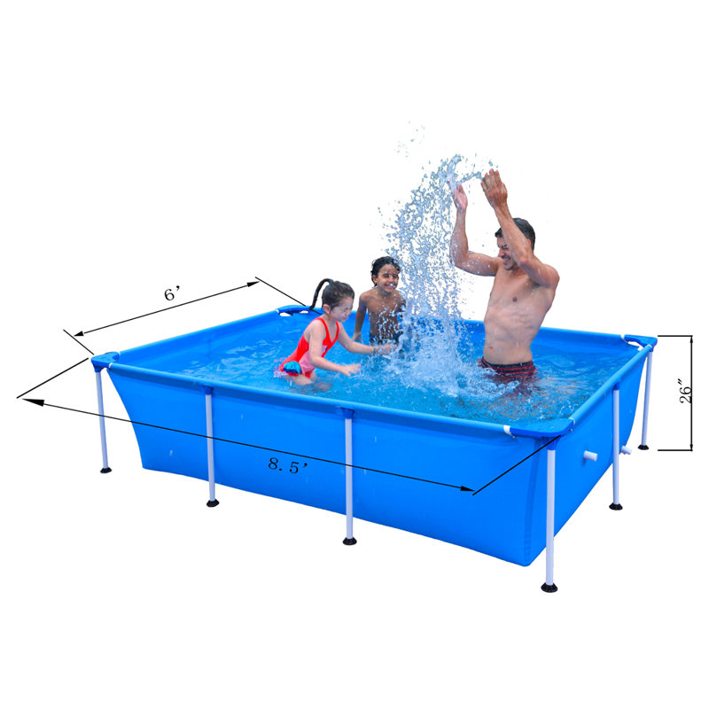 Plastic Rectangle Frame Set Pool 26'' H x 72'' W x 102'' L