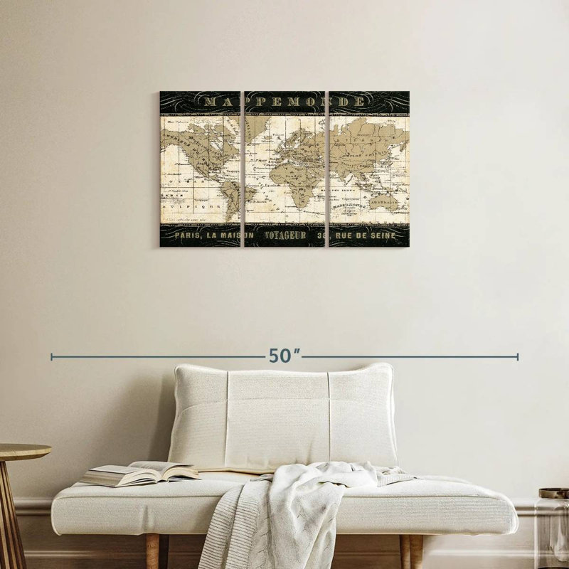 Mappemonde, H 20 po x l 33 po
