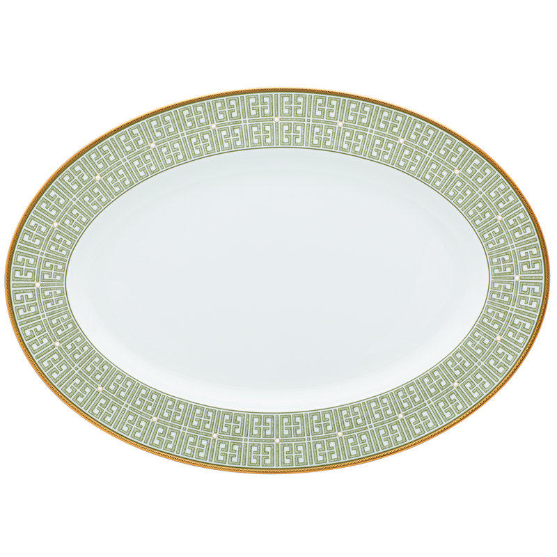 Noritake Infinity Oval Platter, 16", Green Gold
