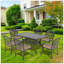 Ensemble de 7 pièces de mobilier de patio en aluminium coulé avec coussins
