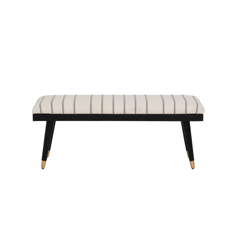 Conlan Upholstered Black and Cream Bench