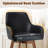 Set of 4 Swivel Upholstered 25'' Counter Stool with Solid Wood Frame & Full Back Arms-1011437148