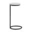 Table d'appoint Cerro, petite table d'appoint, table de bout ronde, table en C, table d'appoint en métal avec plateau