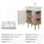 Meuble-lavabo à tablettes ouvertes de 21,6 po avec lavabo en céramique et porte à fermeture douce, armoire de rangement à tablettes ouvertes sur le côté droit, assemblage requis