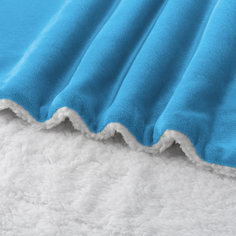 Joyan Extra Soft Sherpa Fleece Dual Sided Blanket, Single, Sky Blue
