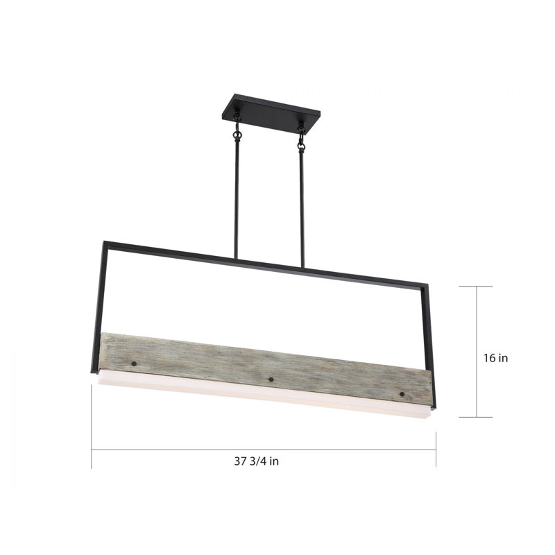 Luminaire suspendu rectangulaire simple à 1 lumière Haakenson