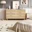 Commode 6 tiroirs, commode de rangement moderne en bois naturel avec tiroirs profonds pour la chambre à coucher ou le salon