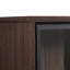 Armoire à DEL avec porte en verre trempé. Moderne minimaliste pour le salon, le bureau et le bureau. 4 tablettes réglables, 2 tiroirs, pieds en métal, présentoir lumineux noir et noyer foncé trempé. Style-357463503