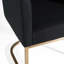 Chaise avec accoudoirs rembourrée noire Echo
