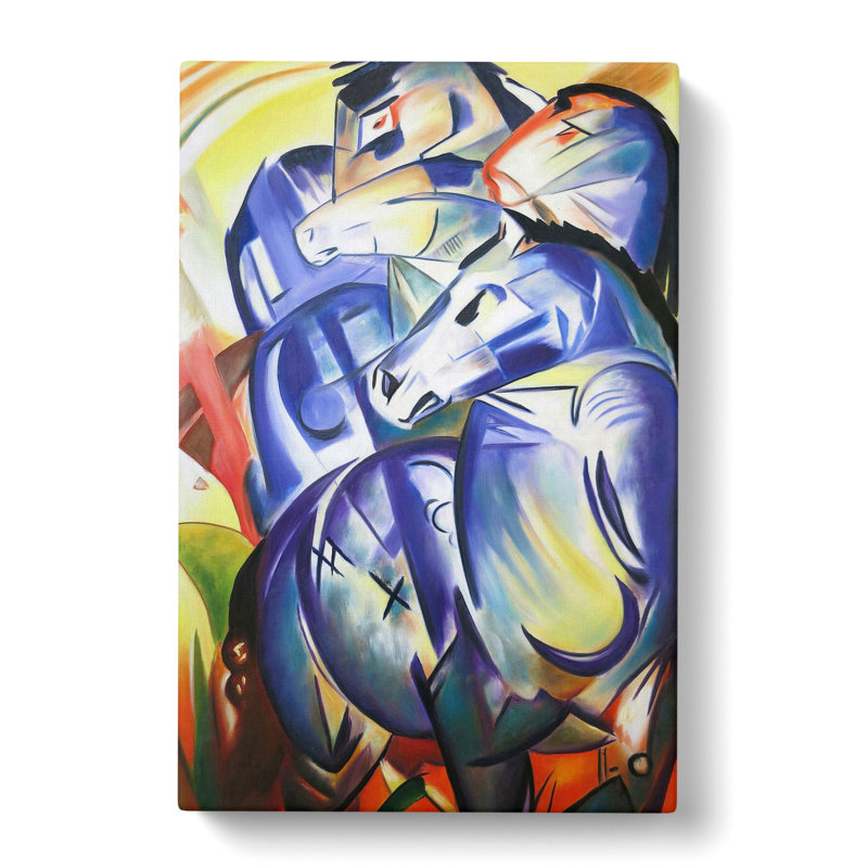 Blue Horses by Franz Marc - Wrapped Canvas, 76cm H x 50cm W x 3cm D