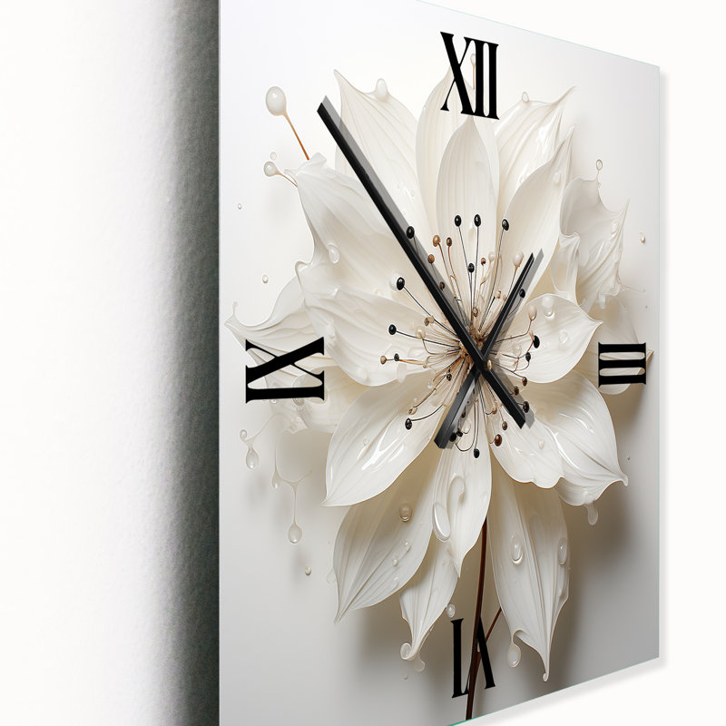 Horloge murale «Blossoming Beauty In Minimalisme Beauty I», Surdimensionné