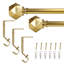 Ensemble de tringle à rideaux simple 3/4 "avec faîteaux géométriques décoratifs_Champagne-1246214718