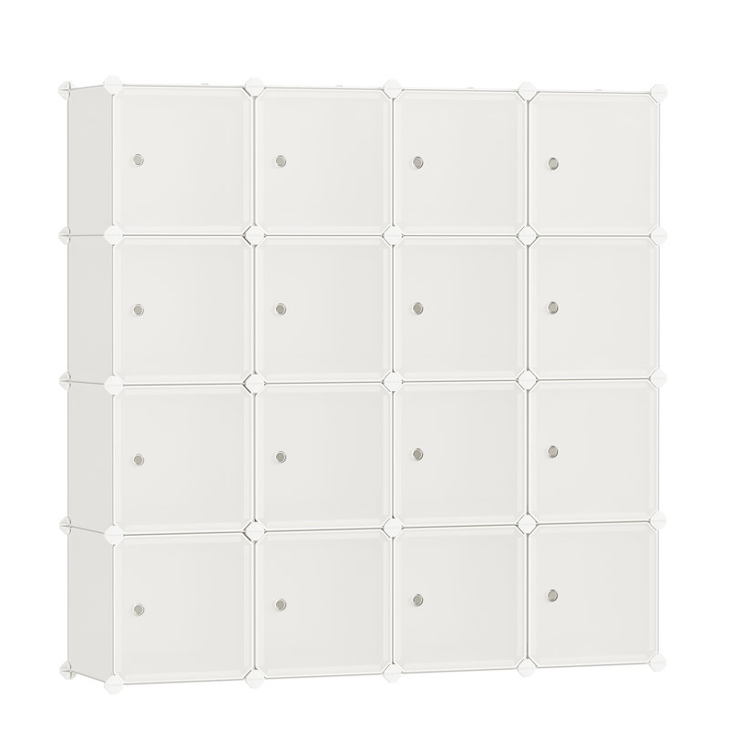 16 Pair Stackable Shoe Storage Cabinet