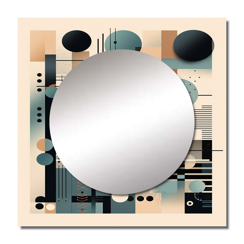 Gord - Grand miroir carré géométrique moderne pour décoration murale, 23 po x 23 po
