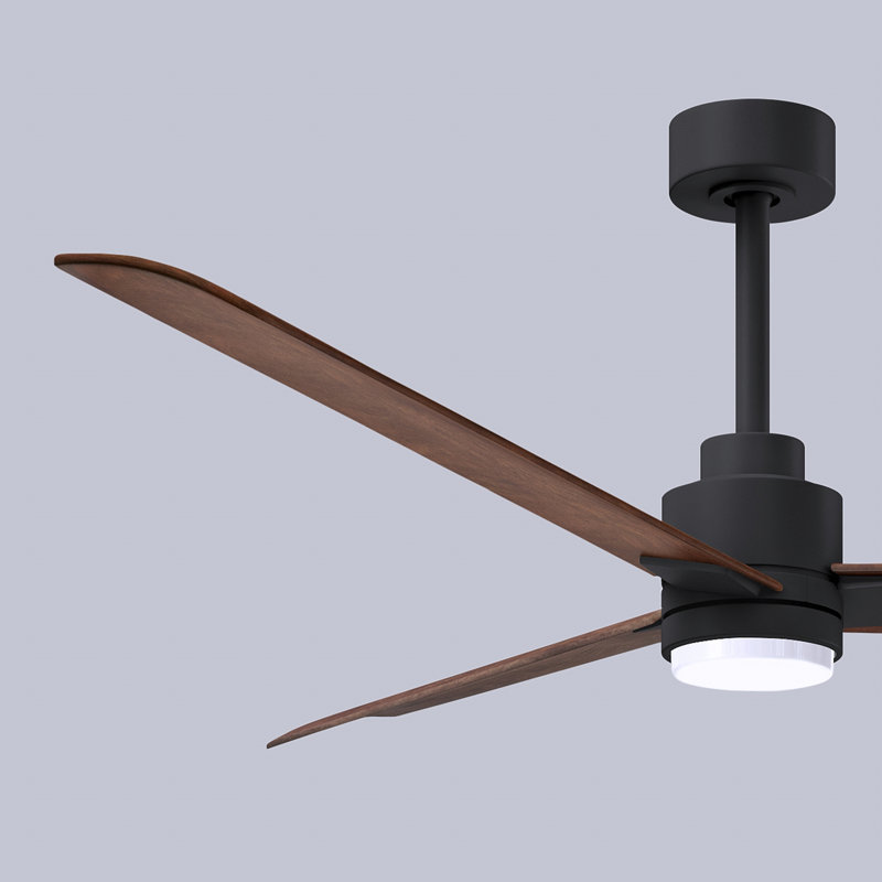 Ventilateur de plafond Alessandra, Noyer, Noir mat, 56"