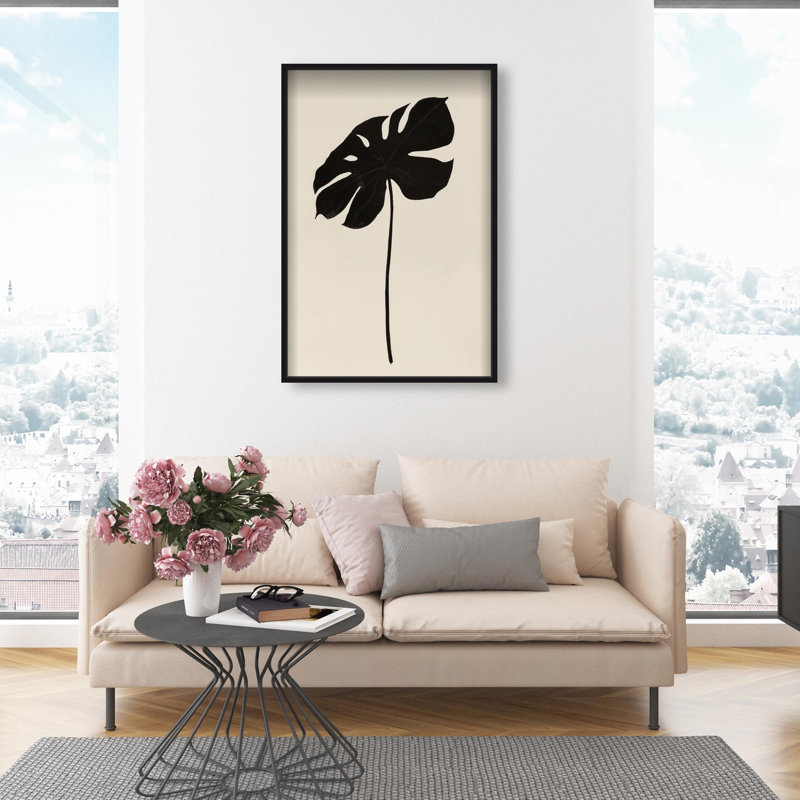 Oliver Gal Dark Leaf II Botanical - Luxury Shadowbox Framed Wall Art, 31.5'' H x 21.5'' W, Black
