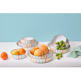 Happy Spring Summer 9-Piece Stoneware Dinner Bowl Set, Service for 3