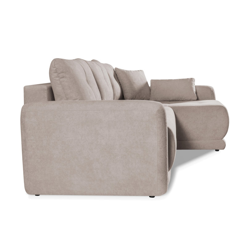 Tapani 4 Seater Velvet Sofa Bed, BEIGE