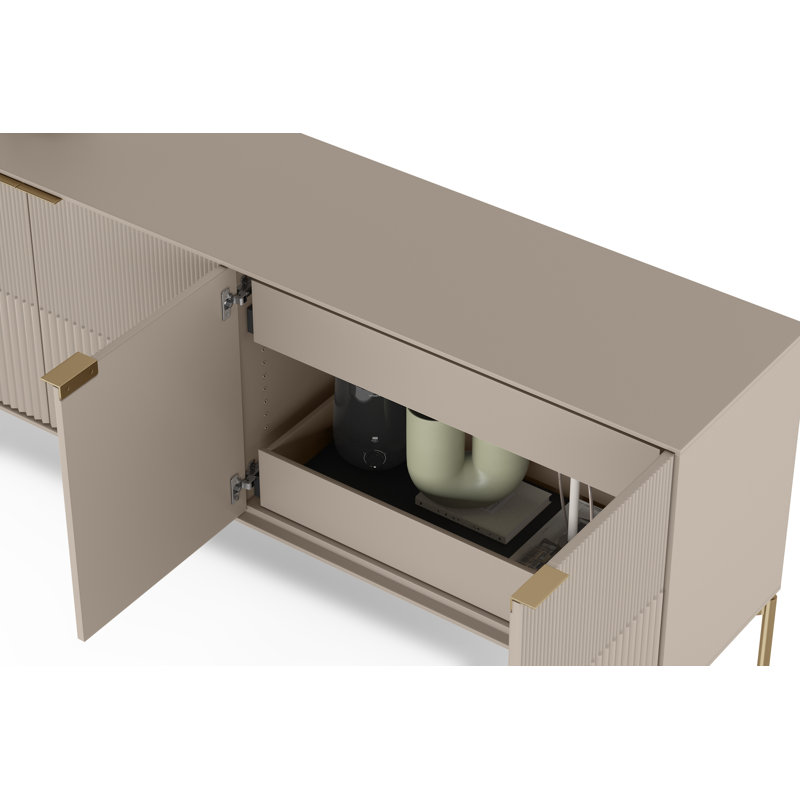 Zig 79.5'' W Credenza, Dune/Brushed Brass