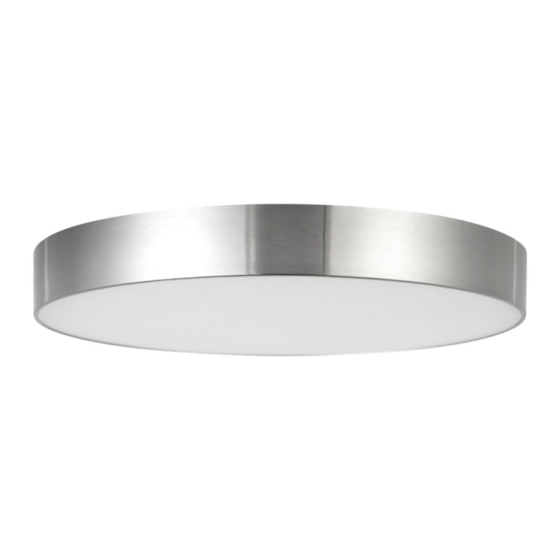 Musa 11-in Black dimmable LED Flush Mount, Nickel
