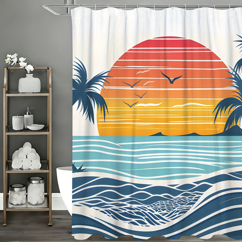 Shower Curtains with Hooks Included