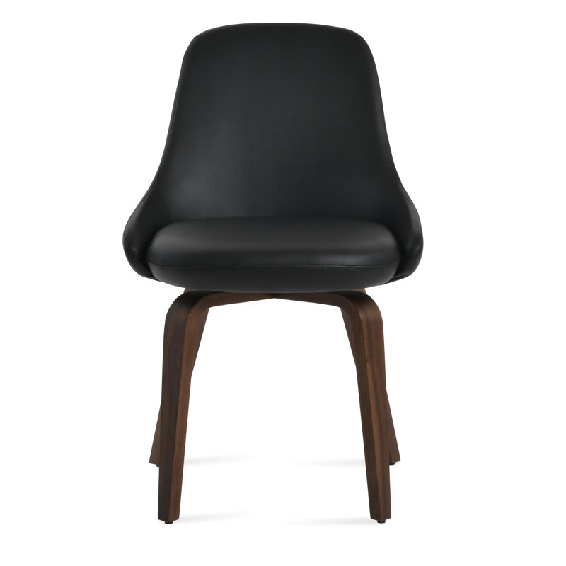 Chaise de salle à manger en contreplaqué Gazel, Noir, Noyer