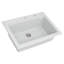 Évier de cuisine en quartz - Évier de cuisine encastré en granite blanc 30 po x 22 po x 10 po