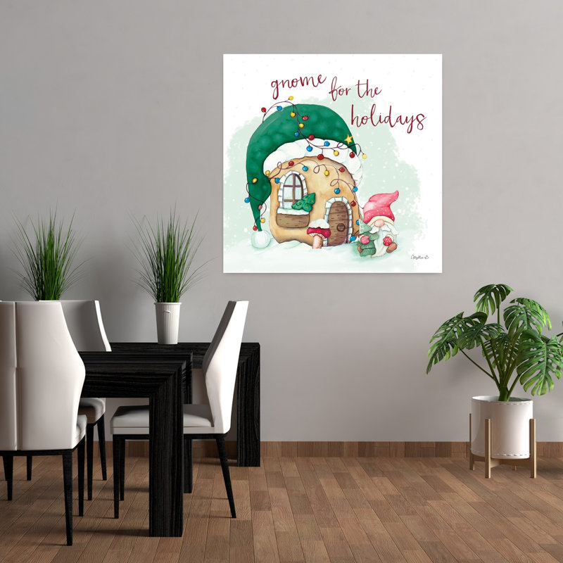 Gnome pour les fêtes, art fantaisiste abstrait contemporain, H 36 po x l 36 po