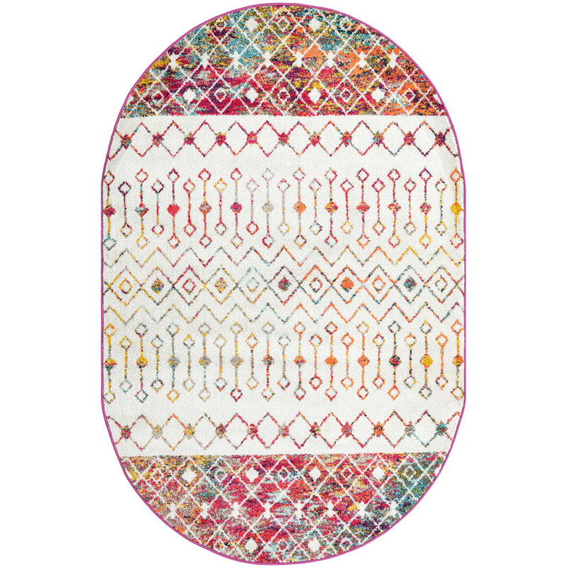 Abstract Indoor Rug, Oval 5'3" x 8'