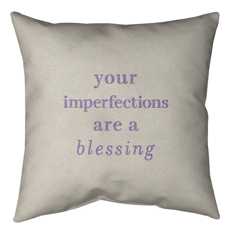 Coussin intérieur/extérieur inspirational imperfections, 16 po x 1 po, Blanc / mauve