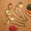 Ensemble d'ustensiles de cuisine 6 pièces en acier inoxydable - Louche, cuillère rainurée, Turner - Outils de cuisine à finition métallique dorée