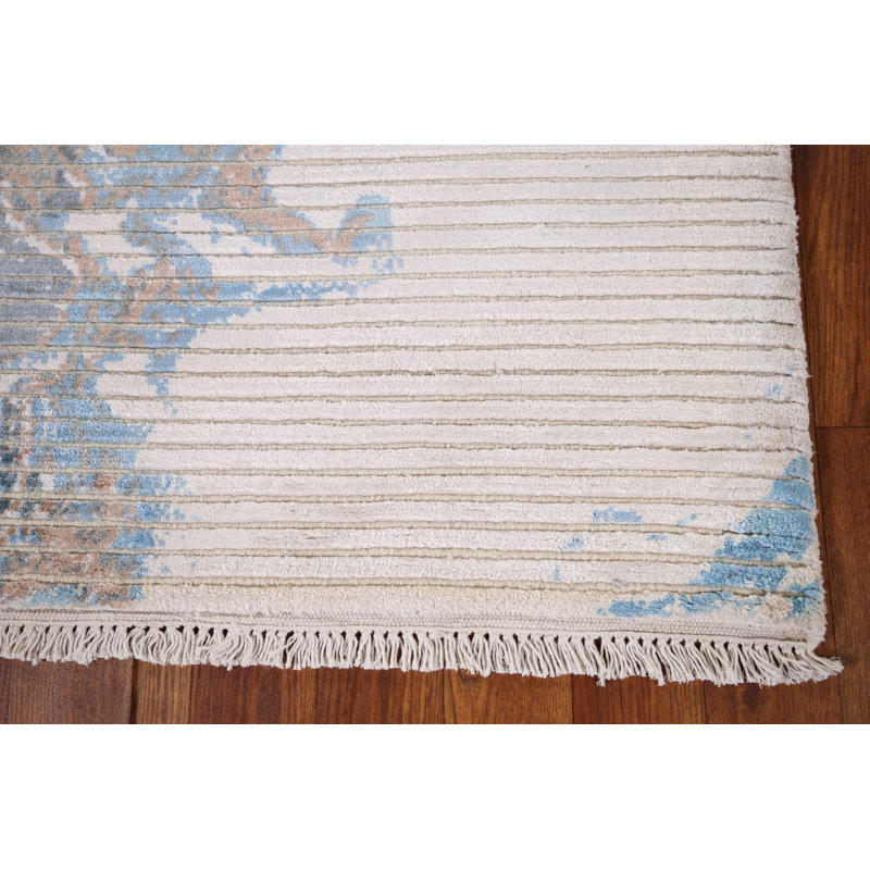 Tapis oriental abstrait fait à la main 3 x 5