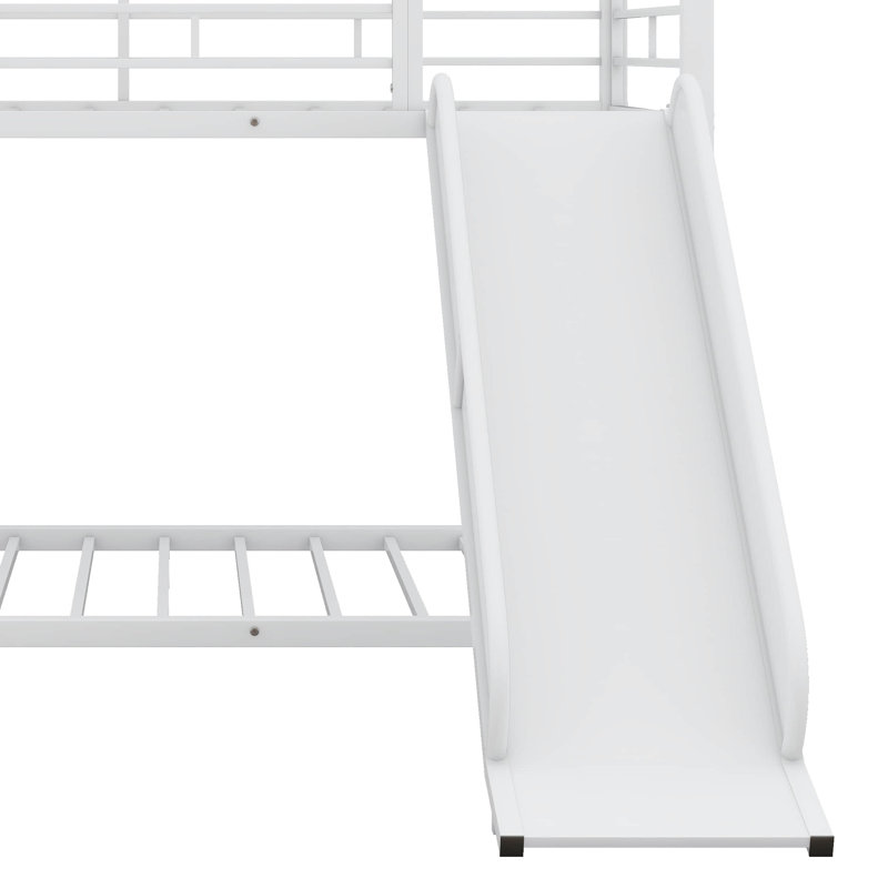 Lit superposé simple au-dessus de simple Alexsi, Blanc, Blanc