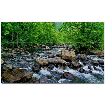 River Photo 6'' x 6'' Satin Ceramic Decorative Mural