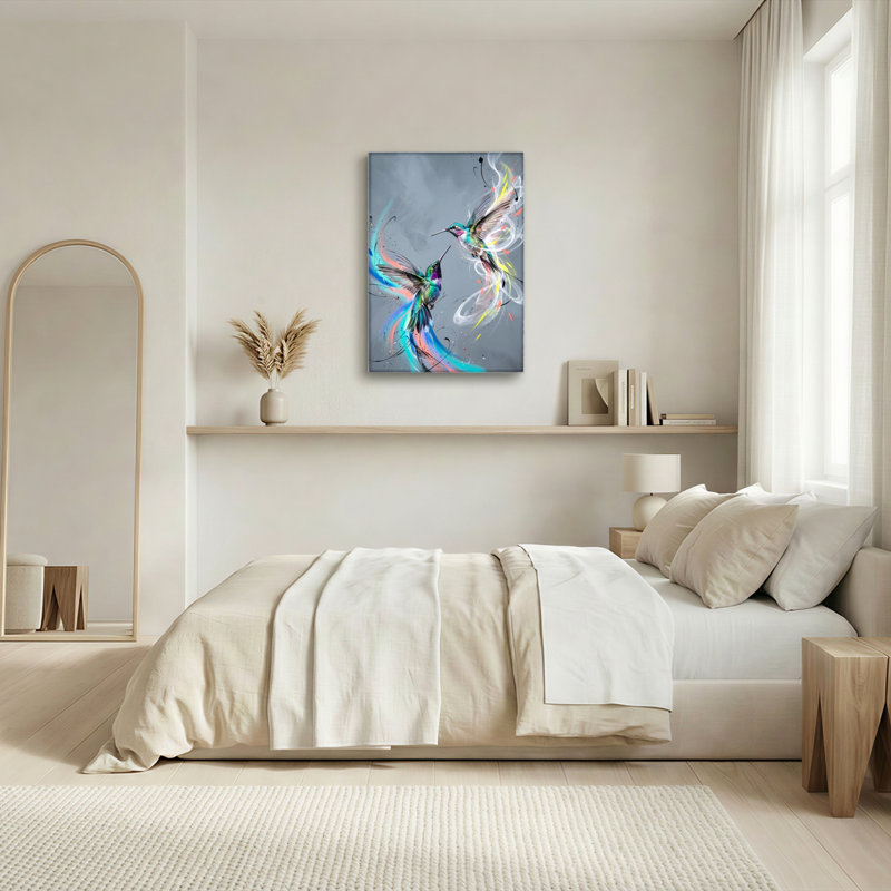 Ensemble de 1 tableau sur toile représentant un colibri, 48"H x 32"W, Wrapped Canvas