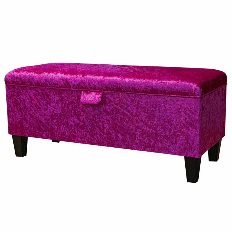 100cm Storage Bench, Solid Shimmer Fuchsia
