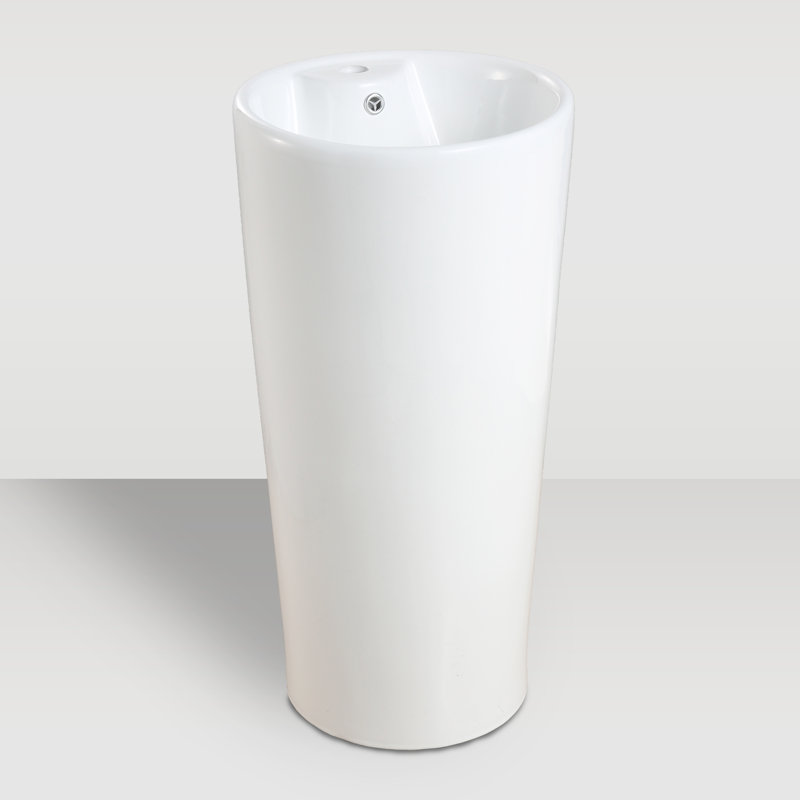 Lavabo de salle de bain circulaire en porcelaine vitreuse avec trop-plein 33 po Bouvardia