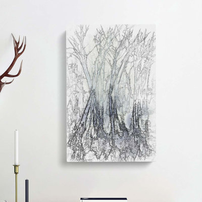 Reflection Of Trees In A Forest In Abstract - Wrapped Canvas Print