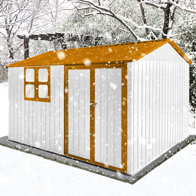 Remise en métal 10 x 8 pi pour le jardin, toit imperméable, porte verrouillable et fenêtre de ventilation