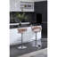 Tabourets de bar roses de 2, réglables en hauteur avec poignée relevable, base, revêtement en velours, coussin rembourré en mousse, structure en métal stable, méthode d'installation facile, capacité de poids de 300 lb, fabrication
