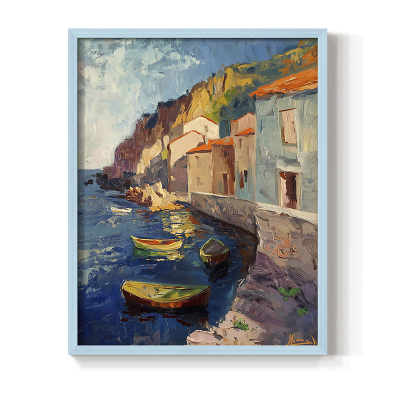 Impression encadrée NAUTICAL Series DLxx - Bois massif, Bleu, H 30 po x l 24 po