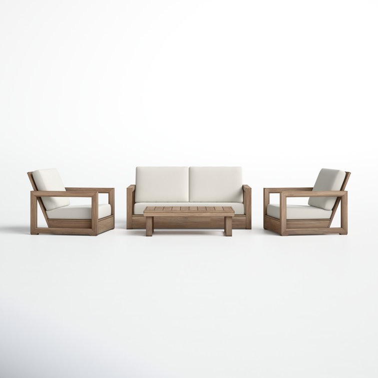 Donnie 4 Piece Sofa Seating Group with Cushions