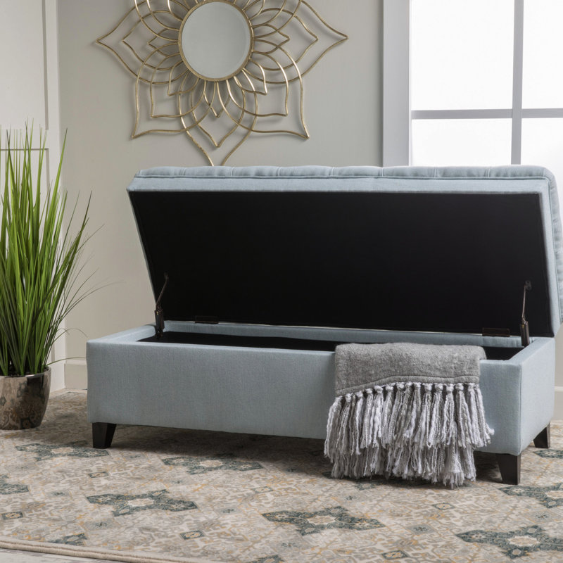 Siège de rangement bleu - Fauteuil en tissu confortable 49,68 x P 19,92 x l 18,30h, Bleu clair