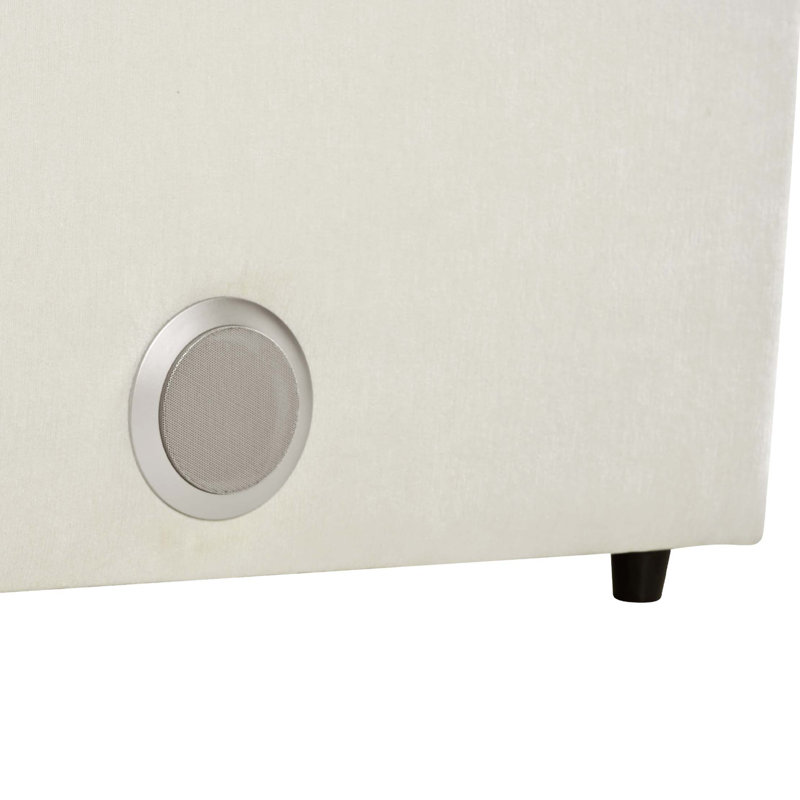 Canapé modulaire rembourré de 113 po avec espace de rangement, ports de charge USB, charge sans fil et haut-parleur intégré dans les bras, canapé modulaire